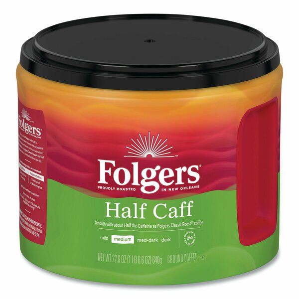 Folgers Coffee, Half Caff, 25.4 oz Canister, PK6 2550020527CT